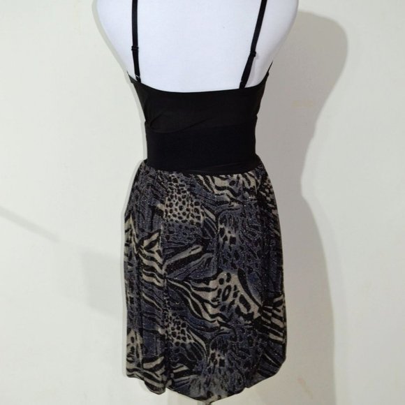 BLACK/BEIGE BABYDOLL DRESS BELT INCLUDED - Picture 2 of 4